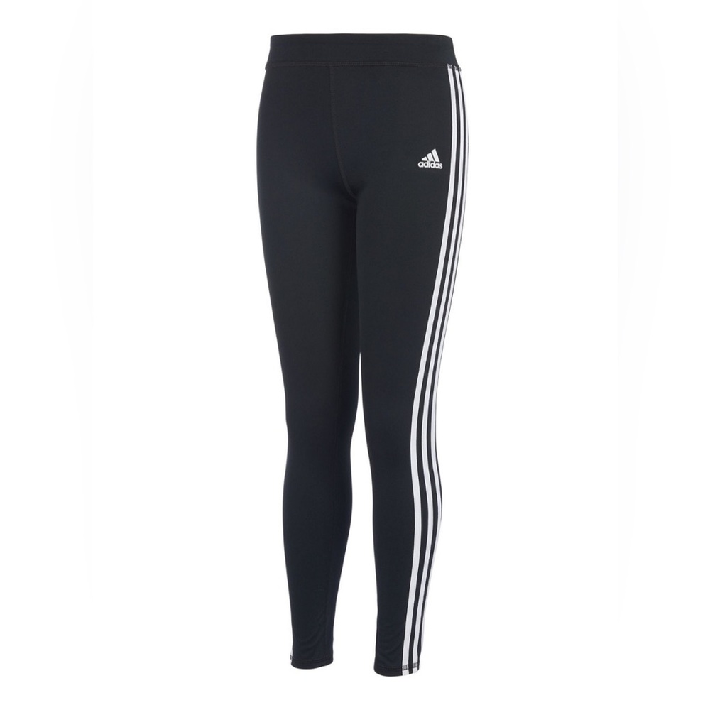 adidas Black Aeroready Leggings with White 3-Stripe Side Detail